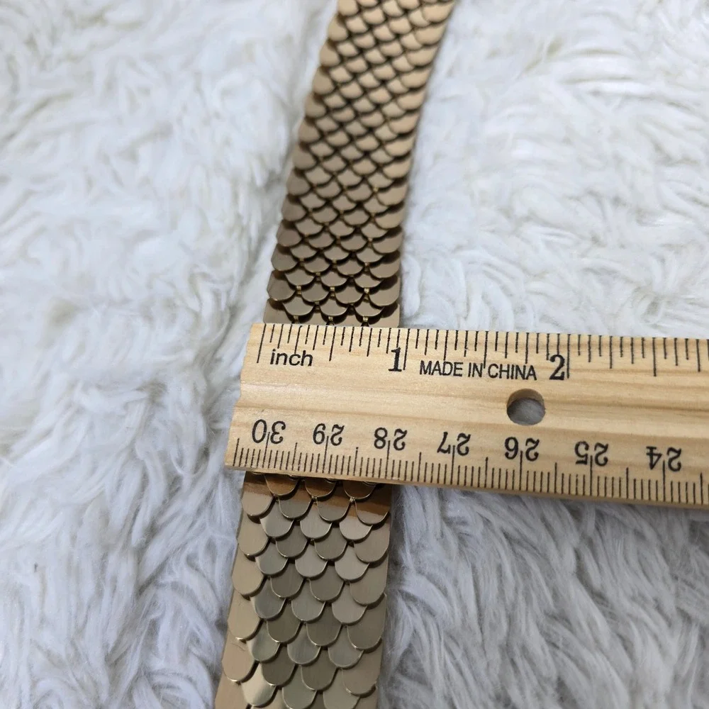 Vintage Gold Sequin Scale Belt Women Sm 18